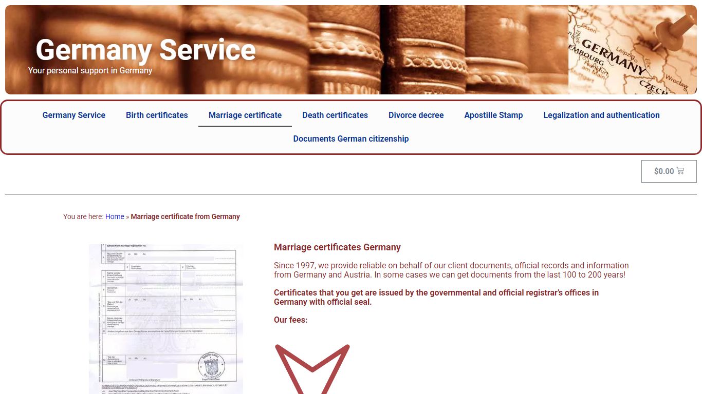 German marriage certificates from Germany - Germany Service